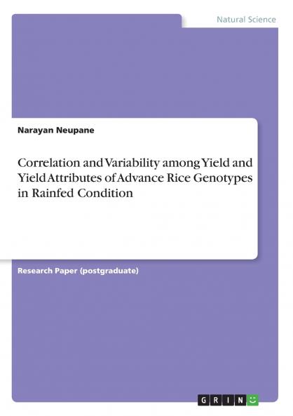 Correlation and Variability among Yield and Yield Attributes of Advance Rice Genotypes in Rainfed Condition