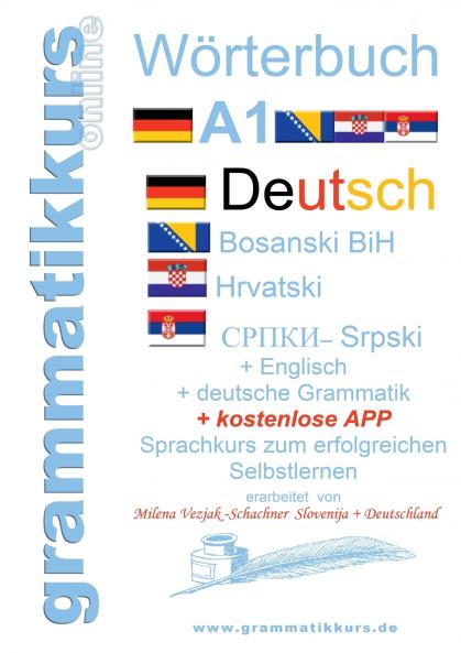 Wörterbuch Deutsch-Englisch-Kroatisch-Bosnisch-Serbisch Niveau A1