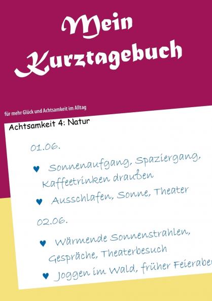Mein Kurztagebuch