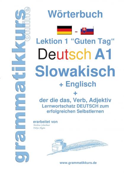 Wörterbuch Deutsch - Slowakisch -  Englisch Niveau A1