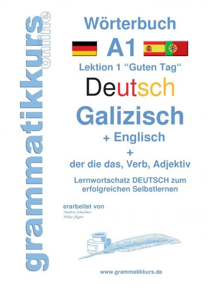 Wörterbuch Deutsch - Galizisch - Englisch Niveau A1