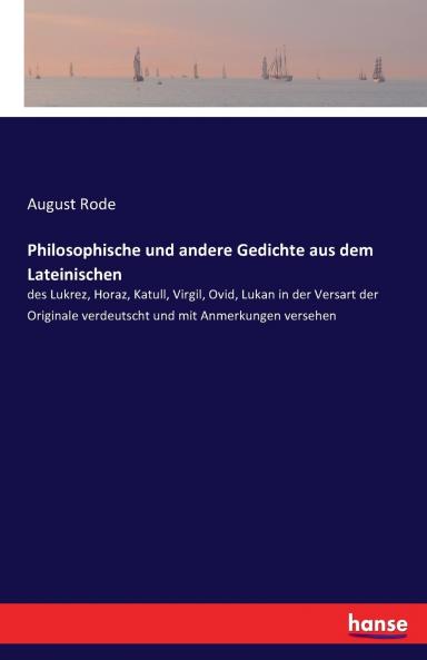 Philosophische und andere Gedichte aus dem Lateinischen