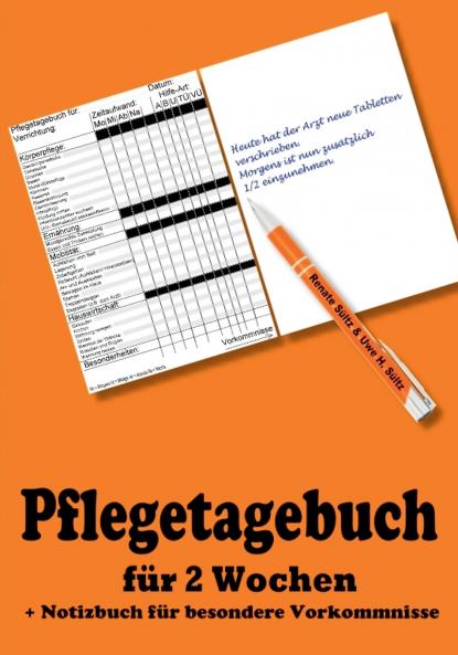 Pflegetagebuch für 2 Wochen - inkl. Notizbuch