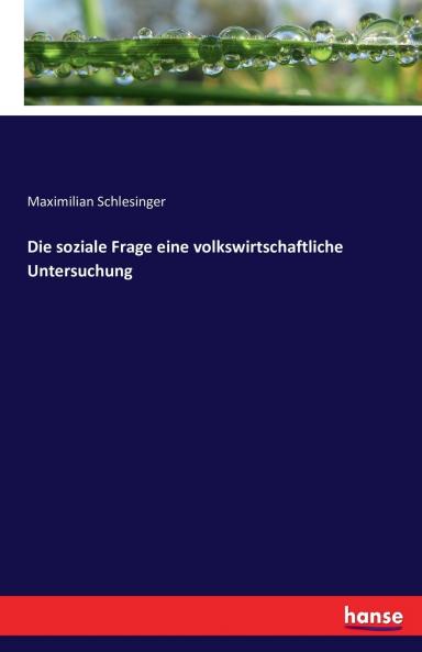 Die soziale Frage eine volkswirtschaftliche Untersuchung