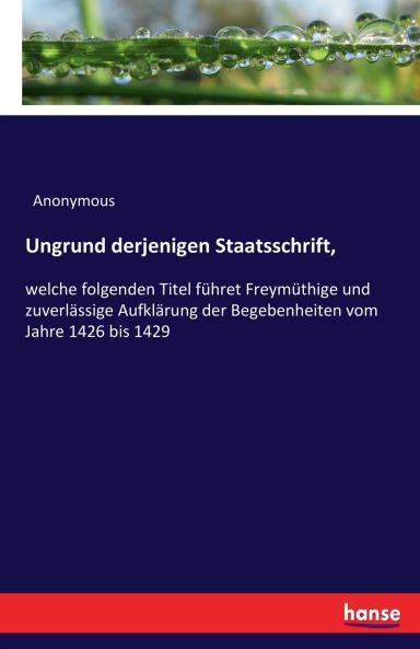 Ungrund derjenigen Staatsschrift