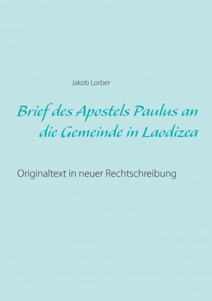 Brief des Apostels Paulus an die Gemeinde in Laodizea