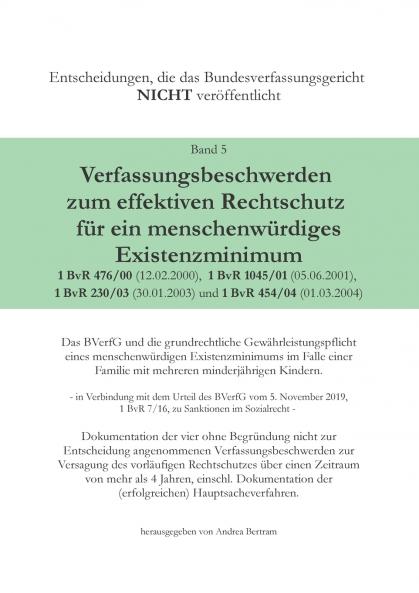 Verfassungsbeschwerde zum effektiven Rechtschutz für ein menschenwürdiges Existenzminimum