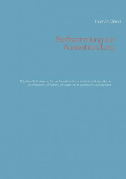 Stoffsammlung zur Auswahlprüfung