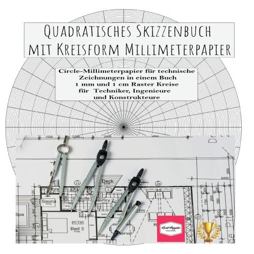 Quadratisches Skizzenbuch mit Kreisform Millimeterpapier
