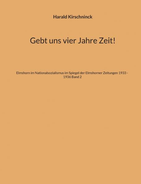 Gebt uns vier Jahre Zeit!