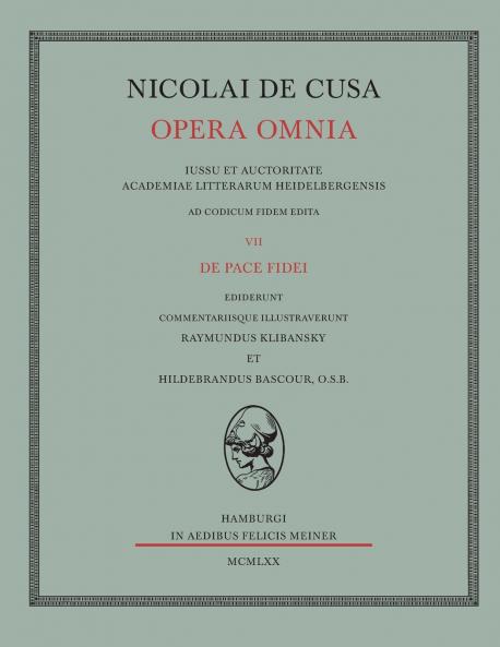 Nicolai de Cusa Opera omnia / Nicolai de Cusa Opera omnia