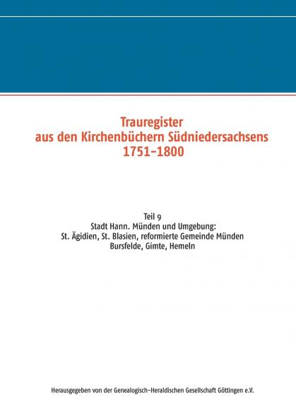Trauregister aus den Kirchenbüchern Südniedersachsens 1751-1800
