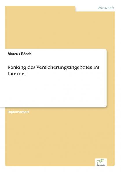 Ranking des Versicherungsangebotes im Internet