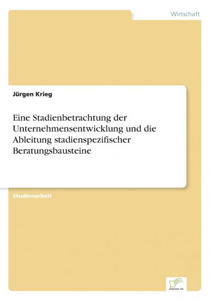 Eine Stadienbetrachtung der Unternehmensentwicklung und die Ableitung stadienspezifischer Beratungsbausteine