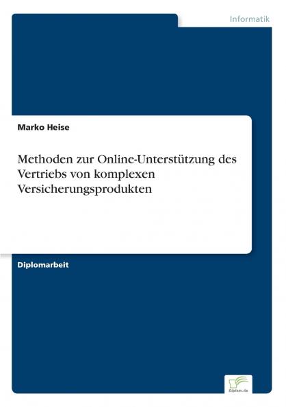 Methoden zur Online-Unterstützung des Vertriebs von komplexen Versicherungsprodukten