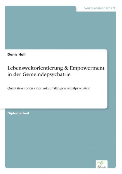Lebensweltorientierung & Empowerment in der Gemeindepsychatrie
