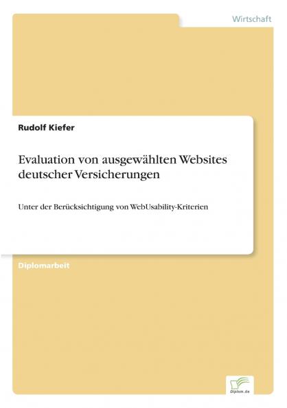Evaluation von ausgewählten Websites deutscher Versicherungen