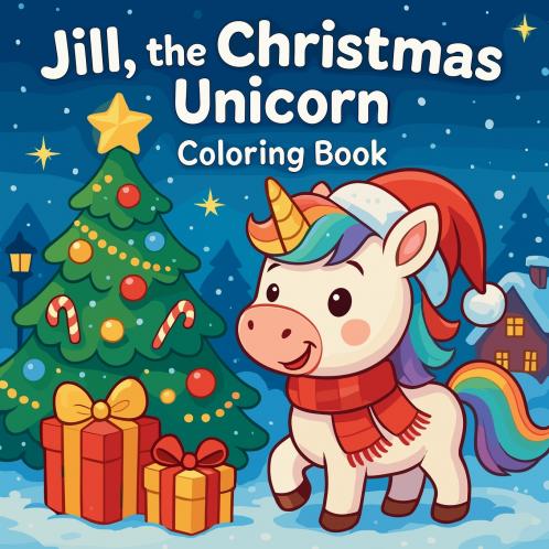 Jill the Christmas Unicorn - Coloring Book