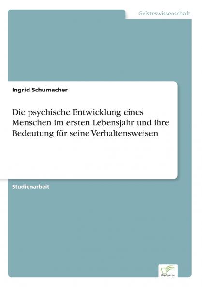 Die psychische Entwicklung eines Menschen im ersten Lebensjahr und ihre Bedeutung für seine Verhaltensweisen