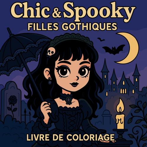 Chic & Spooky - Filles Gothiques - Livre de coloriage