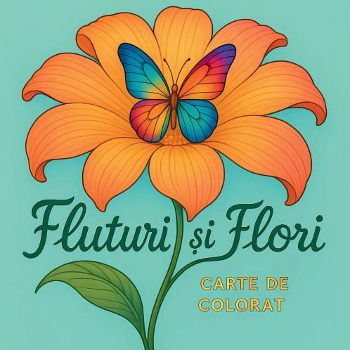 Fluturi și flori - Carte de colorat