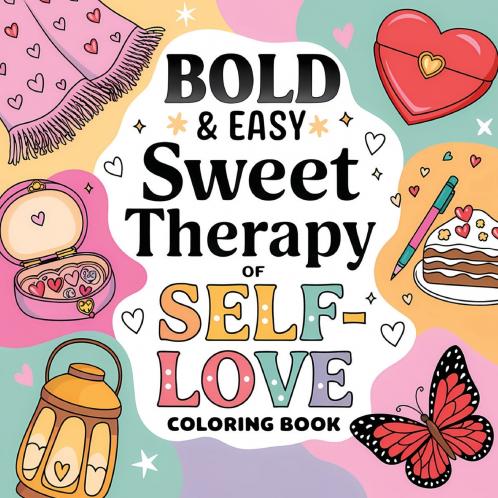 Sweet Therapy of Self Love Coloring Book for Women