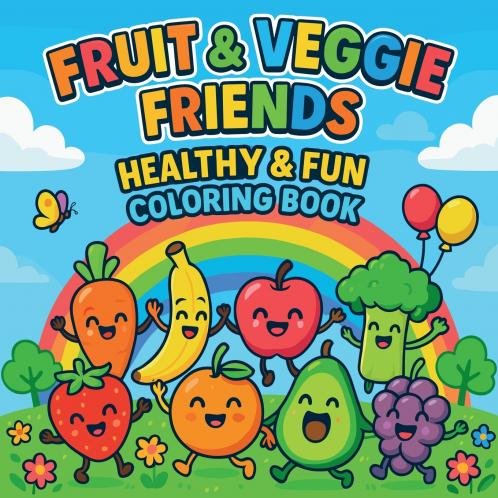 Fruit & Veggie Friends - Healthy & Fun Coloring Book
