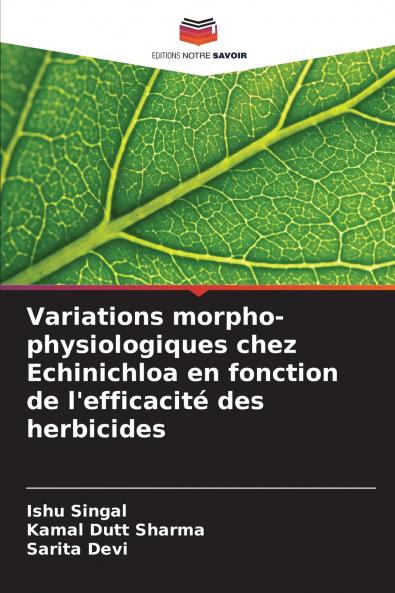 Variations morpho-physiologiques chez Echinichloa en fonction de l'efficacité des herbicides