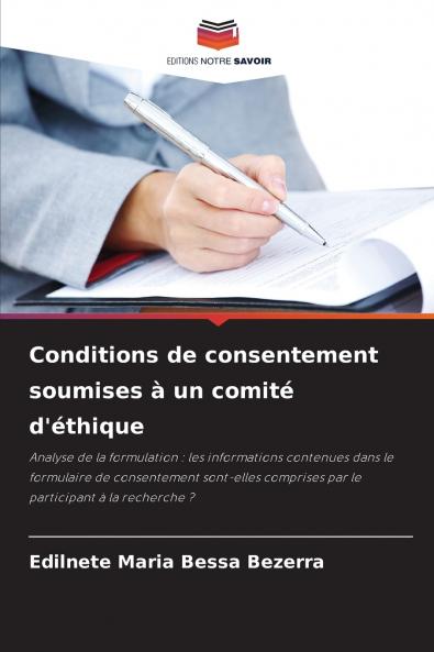 Conditions de consentement soumises à un comité d'éthique