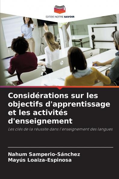 Considérations sur les objectifs d'apprentissage et les activités d'enseignement