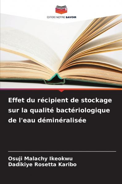 Effet du récipient de stockage sur la qualité bactériologique de l'eau déminéralisée