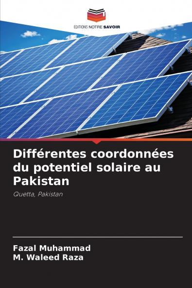 Différentes coordonnées du potentiel solaire au Pakistan