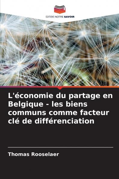 L'économie du partage en Belgique - les biens communs comme facteur clé de différenciation