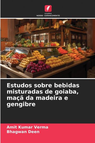 Estudos sobre bebidas misturadas de goiaba maçã da madeira e gengibre