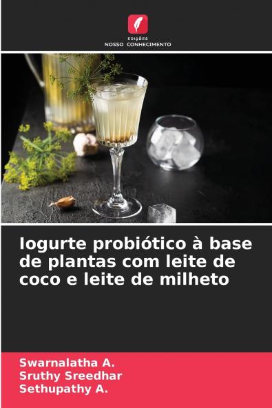 Iogurte probiótico à base de plantas com leite de coco e leite de milheto