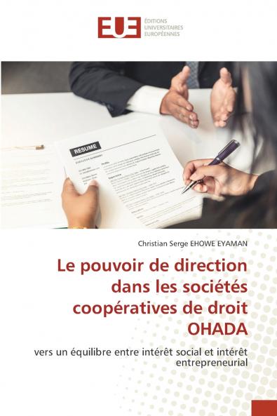 Le pouvoir de direction dans les sociétés coopératives de droit OHADA