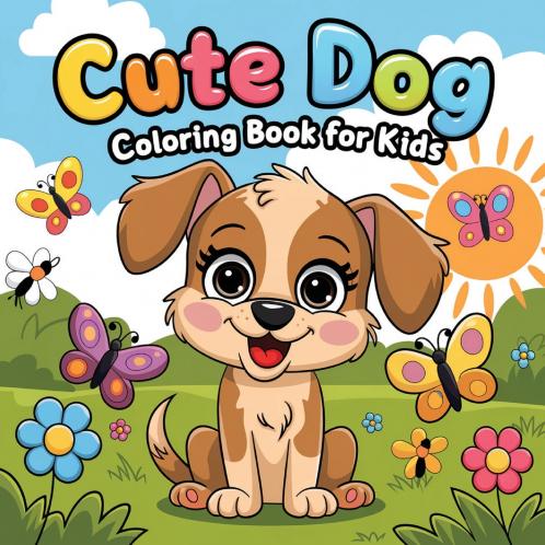 Cute Dog Coloring Book for Kids