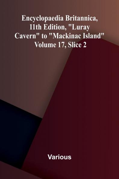 Encyclopaedia Britannica 11th Edition Luray Cavern to Mackinac Island Volume 17 Slice 2