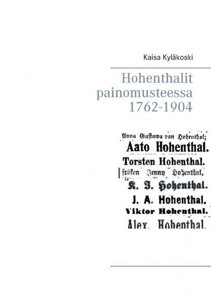 Hohenthalit painomusteessa 1762-1904