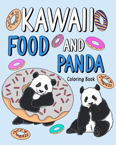 Kawaii Food and Panda Coloring Book