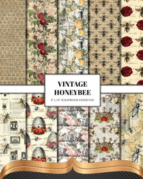 Vintage Honey Bee Scrapbook Paper