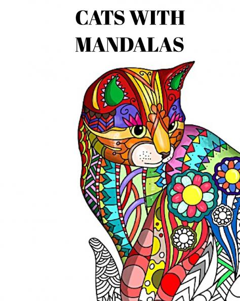 Cats with Mandalas - Adult Coloring Book