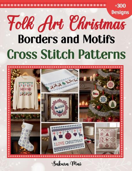 Folk Art Christmas Borders and Motifs Cross Stitch Patterns