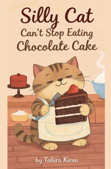 Silly Cat Can't Stop Eating Chocolate Cake