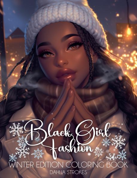 Black Girl Fashion Winter Coloring Book