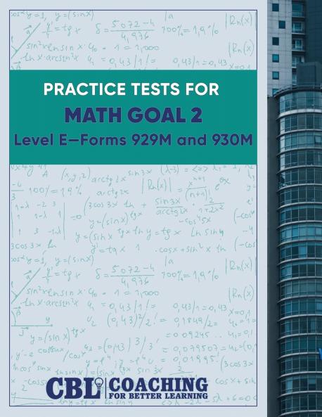 Practice Tests for CASAS Math GOAL 2  Level E Forms 929M and 930M