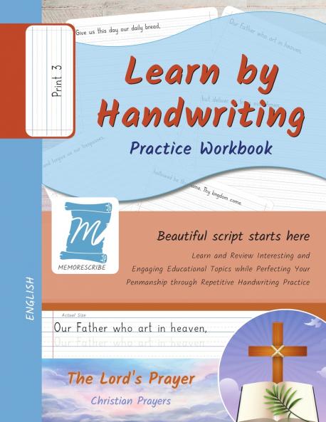 Handwriting Practice Workbook - The Lord's Prayer - Christian Prayers - Print Level 3