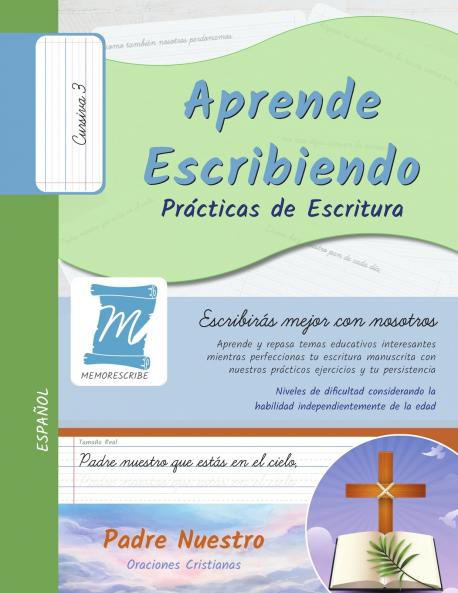 Practicas de Escritura - Oracion Padre Nuestro - Letra Cursiva Nivel 3