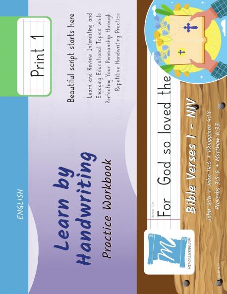 Handwriting Practice Workbook - Bible Verses 1 - NIV - Print Level 1