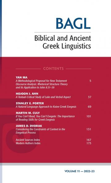 Biblical and Ancient Greek Linguistics Volume 11